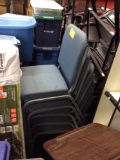 Approx. 7 Blue Cushion Stack Chairs