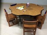 Student Table w/ 8 Student Chairs