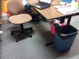 Desk, Office Chair, Cubby Shelves & Book Cart