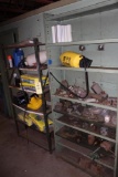 (2) Metal Shelves w/ Contents inc. Batteries & Sprayer