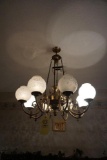 Brass Colored Chandelier w/ 8 Lights