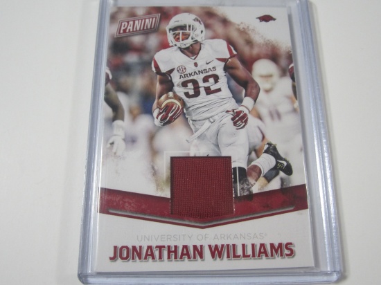 Jonathan Williams University of Arkansas Game Used Worn Jersey Card SP