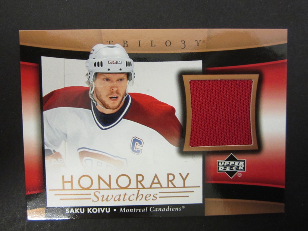 Saku Koivu Montreal Canadiens Game Used Worn Jersey Card SP | Art, Antiques  & Collectibles Collectibles Sports Memorabilia Sports Cards | Online  Auctions | Proxibid