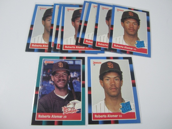 1988 donruss ROBERTO ALOMAR ROOKIE 10 CARD LOT HOF