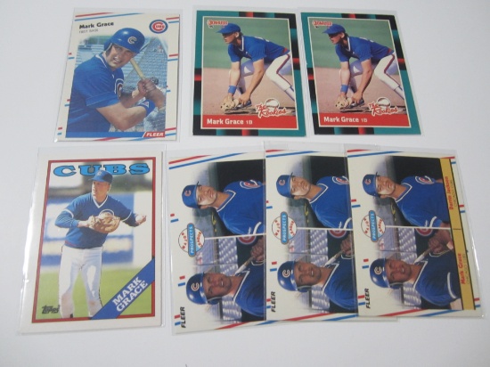 MARK GRACE CUBS ROOKIE 7 CARD LOT RC