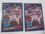 1986 DONRUSS PAUL O'NEILL REDS 2 CARD ROOKIE CARD LOT RC