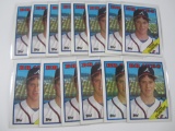 TOM GLAVINE BRAVES 14 CARD ROOKIE LOT RC