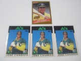 JOSE CANSECO 4 CARD ROOKIE LOT RC