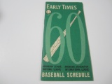 1960 BASEBALL SCHEDULE VINTAGE