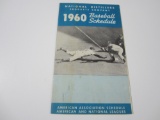 1960 BASEBALL SCHEDULE VINTAGE