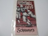 1967 FOOTBALL COLLEGE AND PRO SCHRAFFT'S VINTAGE BOOK