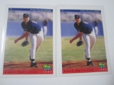 ANDY PETTITTE YANKEES 2 CARD ROOKIE LOT RC