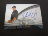 2011 TOPPS BASEBALL DECK MCGUIRE SIGNED AUTOGRAPHED CARD