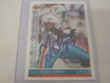 LOUIS OLIVER DOLPHINS SIGNED AUTOGRAPHED CARD COA