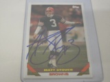 MATT STOVER BROWNS SIGNED AUTOGRAPHED CARD COA