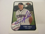 TOBY HALL DEVIL RAYS SIGNED AUTOGRAPHED CARD COA