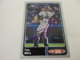TOBY HALL DEVIL RAYS SIGNED AUTOGRAPHED CARD COA
