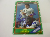 1986 topps LYNN DICKEY PACKERS SIGNED AUTOGRAPHED CARD COA
