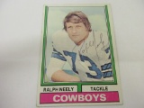 1974 topps RALPH NEELY COWBOYS SIGNED AUTOGRAPHED CARD COA