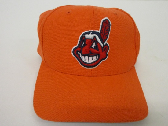Cleveland Indians Chief Wahoo orange snapback baseball hat