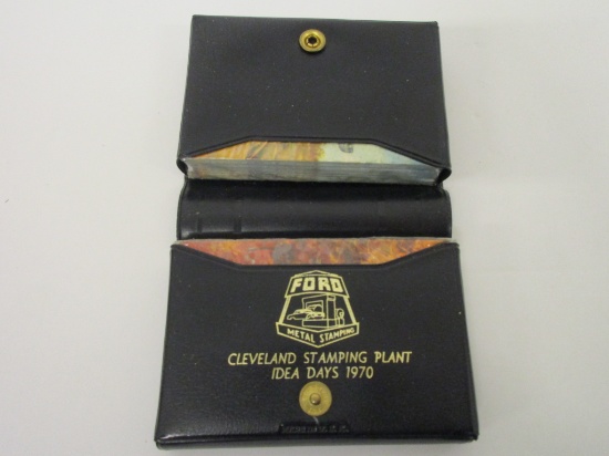 Vintage 1970 Ford Cleveland Metal Stamping Plant deck of cards carrying case RARE