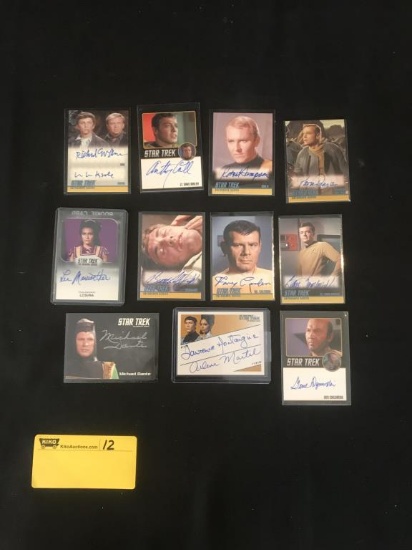 Star Trek Original Series, 11 Autographed Cards