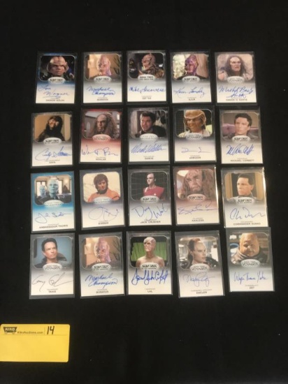 The Aliens Of Star Trek, 20 Autographed Cards