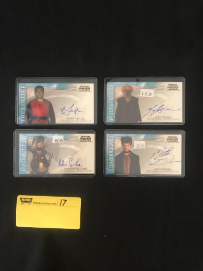 Star Wars 4 Autographed Cards