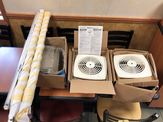 Lights, (2) New 8" Utility Fans