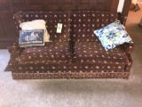 Two Cushion Brown / Floral Sofa