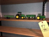 (2) John Deere Tractors With Wagons