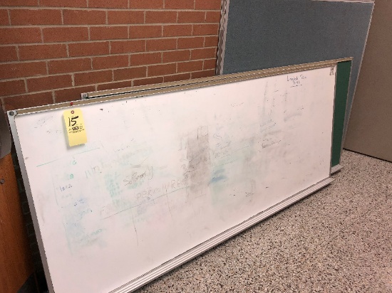 8' dry erase, 8' chalkboard, large tack board