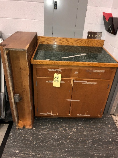 Wood cabinet & shelf