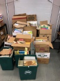 Several dozen boxes of books