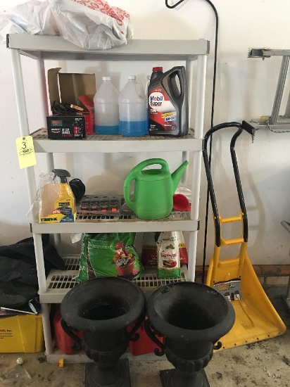 PLASTIC SHELF AND CONTENTS