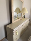 MODERN DRESSER WITH MIRROR AND NIGHT STAND