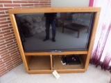 LG LED TV With Slide In Oak TV Console Unit