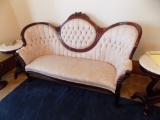 Rose Carved Victorian Settee