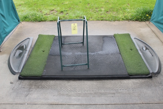 Golf Mat & Bag Stand