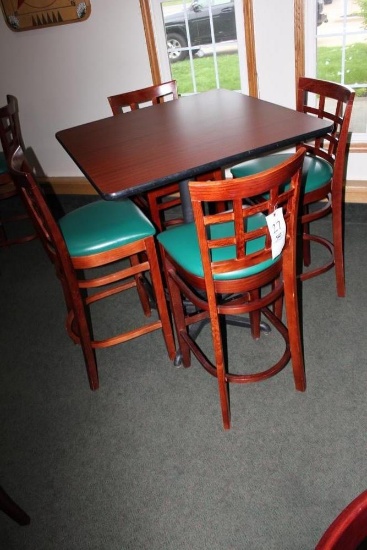 High Top Table w/ 4 Bar Stools