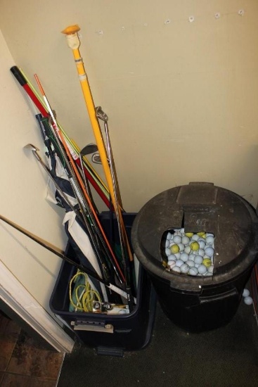 Assorted Golf Clubs & Balls