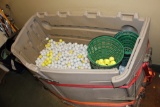 Approx 15 Ball Baskets & Container w/ Assorted Golf Balls