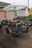 Patio Table, 4 Chairs & Umbrella