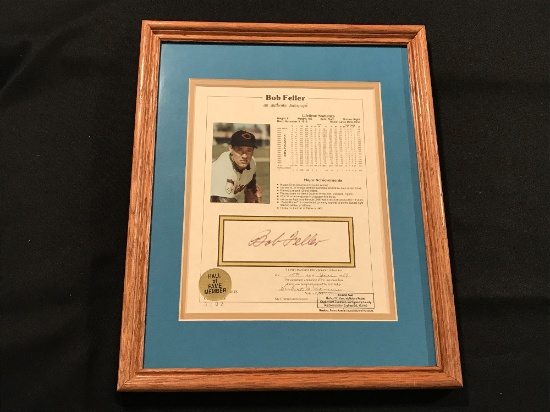 Bob Feller Autographed Lifetime Statistics