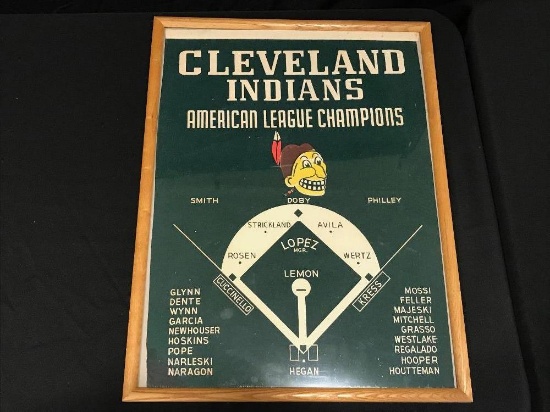 Early Felt Cleveland Indians American League Champ. Lineup