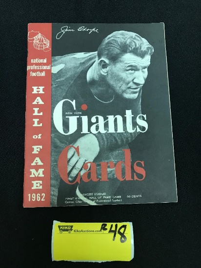 1962 Hall of Fame Game Program w/ Jim Thorpe on Cover