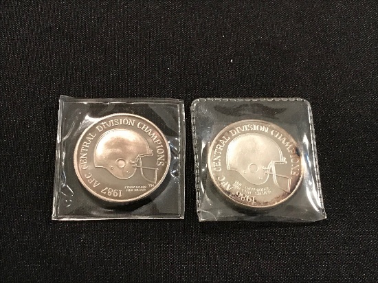 1986 & 1987 Cleveland Browns Silver Coins
