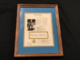 Mickey Mantle Autographed Lifetime Statistics