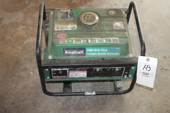 King Craft 2000-Watt 98cc Portable Electric Generator