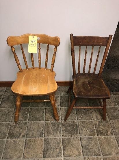 2 Plank-Bottom Chairs